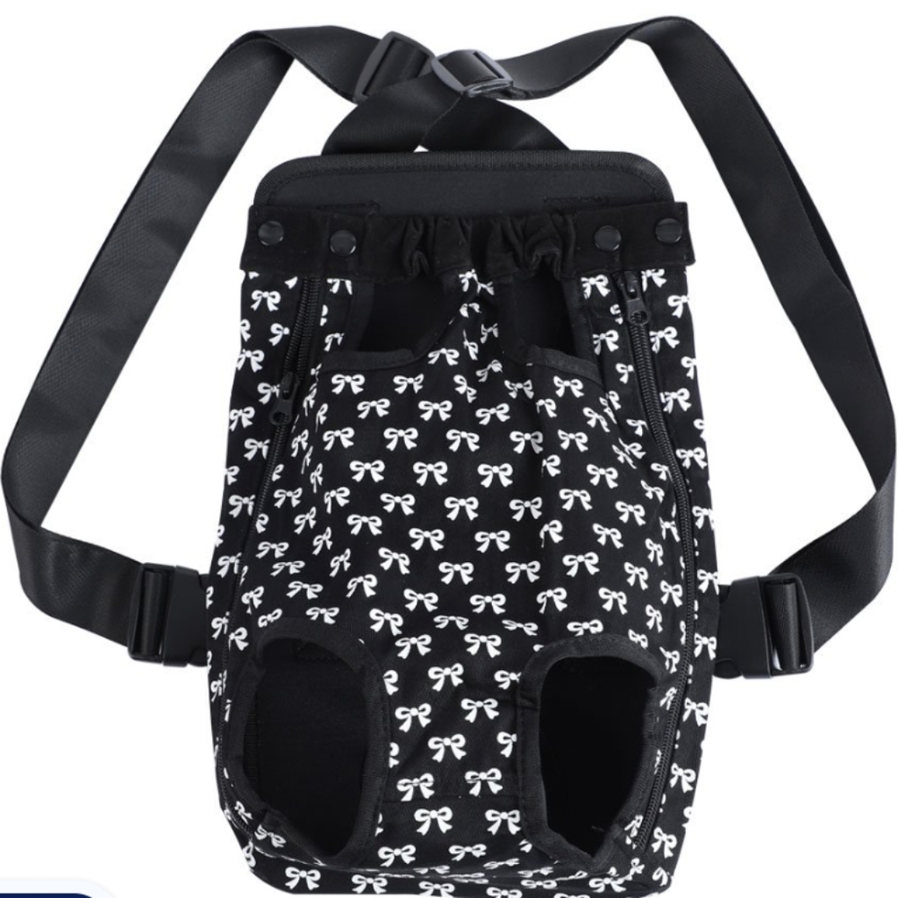 Black and White Bow Print Pet Carrier